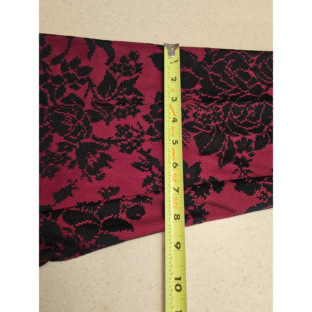 White House Black Market Pink Black Floral Lace Ankle Pants 00 Magenta Gothic - Picture 11 of 11